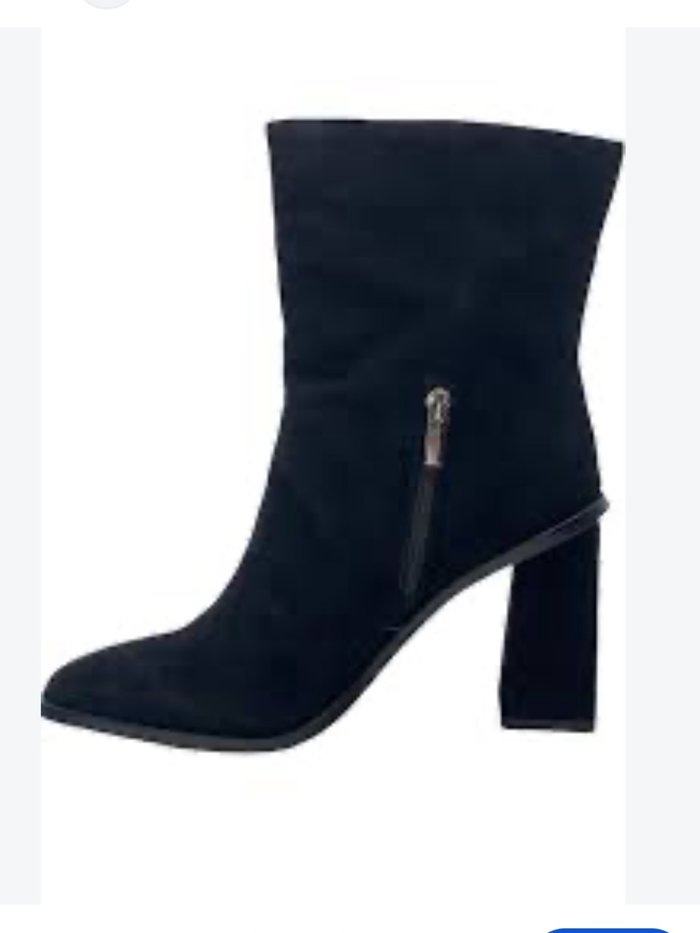 Vince Camuto Black Suede High Block Heel Ankle Booties